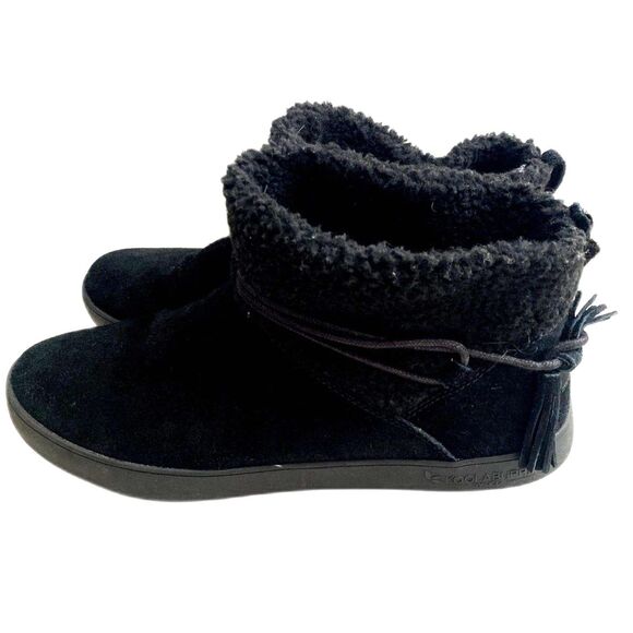 Koolaburra by Ugg Isana Ankle Bootie Black‎ Suede Sheepskin Women's Size 10 - Picture 3 of 7
